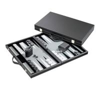 Philos - 1731 - Jeu Backgammon - cuir synthétique - gris - Langue : allemand