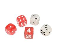 Philos 4111 Lot de 4 dés en plastique pour backgammon Rouge Blanc 16 mm 4 dés 1 Doppler