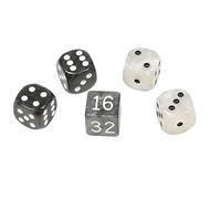 Philos 4112 Lot de 4 dés en plastique pour backgammon Noir Blanc 16 mm 4 dés 1 Doppler