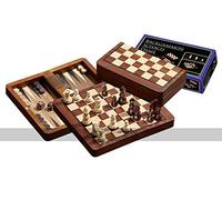 Philos Chess, Backgammon and Draughts Travel Set (16cm)