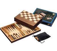 Philos Chess/Dam/Backgammon Cassette Carré 40 Mm, Hauteur Du Roi 78 Mm