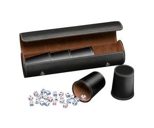 Philos Dobbelbeker Kunstleer Zwart (Set 5 Stuks)