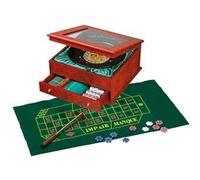 Philos-Spiele – Set de roulette 3706 – Boîte en bois, design en bois de racine