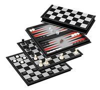 Échec Backgammon Jeu de Dames Set - Plastique - Domaine 37 MM - Aimanté