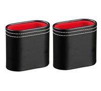 Philos Leatherette Dice shakers - Pack of Two - Decorative White Stitching and noiseless, Velour Interior - Dice Cup Set for Various Board Games Including Backgammon