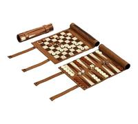 Philos Roll-Up Travel Games Combo - Backgammon, Chess and Draughts