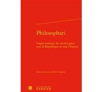 Philosophari Pierre Vesperini (Editeur du volume), Marie-Laurence Desclos (Collection dirigée par), David Bouvier (Collection dirigée par)