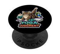 Philosophe de Fitness félin avec Jugement PopSockets PopGrip Adhésif