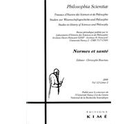 Philosophia Scientiae T. 12 / 2 2008 Normes et Sante - Collectif - Kime - broché - Revue