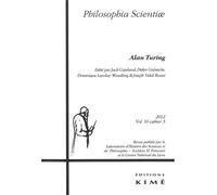 Philosophia Scientiae T. 16 / 3 2012 Alan Turing - Collectif - Kime - broché - Revue