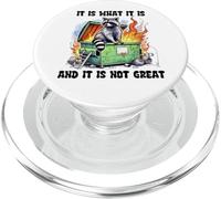 Philosophical Raton Laveur dans Une Benne à ordures ayant Un Mauvais Humour PopSockets PopGrip pour MagSafe