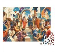 Philosophie Architecture Personnes Puzzle, 1000 Pièces Jeu Intérieur Adulte | 52x38cm Carton, Exercice Mental, Ajustement Précis, Amateurs De Puzzles, Réduction Du Stress