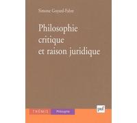 Philosophie Critique Et Raison Juridique