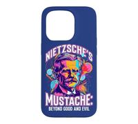 Philosophie de Citation de la Moustache de Nietzsche au-delà du Bien et du Mal Coque pour iPhone 15 Pro