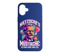 Philosophie de Citation de la Moustache de Nietzsche au-delà du Bien et du Mal Coque pour iPhone 16 Plus