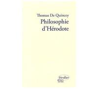 Philosophie d'Hérodote - Thomas De Quincey - Verdier - broché - Essai