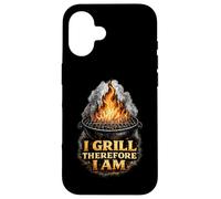 Philosophie du Barbecue « I Grill Therefore I Am Funny » Coque pour iPhone 16