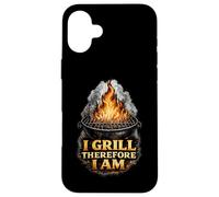 Philosophie du Barbecue « I Grill Therefore I Am Funny » Coque pour iPhone 16 Plus