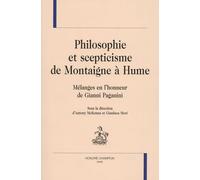 Philosophie Et Scepticisme De Montaigne À Hume - Mélanges En L'honneur De Gianni Paganini