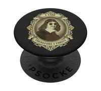 Philosophie I Vibe Therefore I Thrive Meme René Descartes PopSockets PopGrip Adhésif