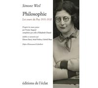 Philosophie - Les cours du Puy 1931-1932 - Simone Weil - Eclat Eds De L' - broché - Essai