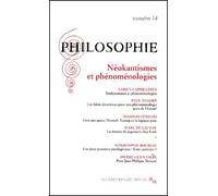 Philosophie, numéro 74 : Néokantismes et phénoménologies