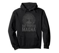 Philosophie stoïcienne Gris Stoïcisme hellénistique Sic Parvis Magna Sweat à Capuche