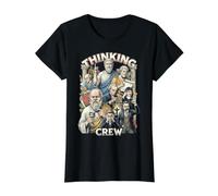 Philosophie Thinking Crew Philosopher Funny Philosophers T-Shirt Graphique avec Valeur, Femme, Noir, M