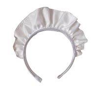 PHILSP Coiffe de soubrette large pour femme - Joli bandeau blanc de soubrette - Accessoire gothique fantaisie - Blanc