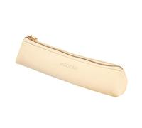 PHILSP Mini Trousse en PU pour Stylos Classique Trousse en Cuir PU Imperméable Portable Trousse à Crayons en Cuir Coloré pour Étudiant Adulte Fournitures de Fête Blanc