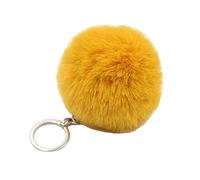 PHILSP Porte-clés pompon en fausse fourrure avec pendentif en forme de boule - Jaune gingembre