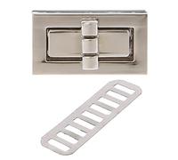 PHILSP Serrure de Sac Rectangle Forme Fermoir tournez Serrure Twist serrures Bricolage en Cuir Sac à Main Sac matériel Argent