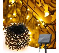 PhilzOps Guirlande Lumineuse Exterieur Solaire, 50M 500 LED Noel Lumineuse Solaire 8 Modes Etanche Lumière Lampe Décoratives pour Noel Jardin Patio Arbres Clôture Mariage Terrasse Maison, Blanc Chaud