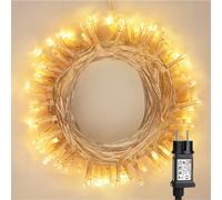 PhilzOps Guirlande Lumineuse Intérieur Electrique, 10M 100 LED Blanc Chaud Sapin de Noël 8 Modes Etanche Décorative Lumières pour Extérieure Maison Fête Mariage Chambre Festival Soirée