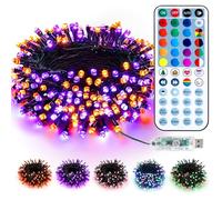 PhilzOps Halloween Guirlande Lumineuse USB, 10M 100 LED Intérieur Noel Lumiere Dimmable RGB Minuteur Guirlande avec Télécommande Mémoire pour Décoration Extérieur Maison Fête Mariage Patio Chambre