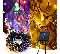 PhilzOps Noel Guirlande Lumineuse Solaire, 22M 200 LED Coloré Blanc Chaud Guirlande Solaire Exterieur Sapin de Noël Lumière 8 Modes Étanche Décoration Lampe pour Intérieur Jardin Patio Mariage Fête