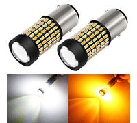 PHINLION Ampoules LED super lumineuses blanc ambre double couleur 1157 2057 2357 7528 avec projecteur pour feux de position avant de voiture