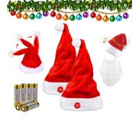 phiorine Lot de 2 chapeaux de Noël électriques chantant et dansant avec des chansons aléatoires