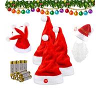 phiorine Lot de 3 chapeaux de Noël électriques chantant et dansant avec des chansons aléatoires
