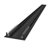 PhIree Glissière de Fenêtre Avec Crochets 1-4M, Double Rail Conjoint À Rideau Robuste, Rails En Aluminium, Silence, Blanc/Noir/Black/3.1M/10Ft