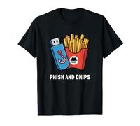 Phish and Chips Funny Cybersecurity Cyber Hacking Hacker T-Shirt