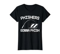 Phishers Gonna Phish - Jeu de cybersécurité Master Hacker T-Shirt Graphique avec Valeur, Femme, Noir, M