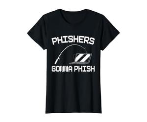 Phishers Gonna Phish - Jeu de cybersécurité Master Hacker T-Shirt Graphique avec Valeur, Femme, Noir, XS