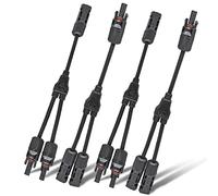 PHITUODA Connecteurs solaires Y Branch Câble adaptateur parallèle Mc4 Connecteurs de branche 2 vers 1, adaptateur de prise PV pour panneau solaire MFF + MMF