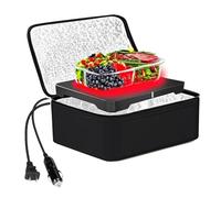 PHIWILLS Chauffe-aliments portable 100 W, 12 V/24 V/110 V, four à micro-ondes personnel pour réchauffer et cuire des repas dans la voiture, camion, bureau, chantier, camping, repas-partage