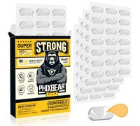 PHIXBEAR Mastic de montage moyen sans résidus, ruban adhésif double face transparent pour musée, bandes de suspension fixes, affiches, décoration, artisanat, fête, 0,8 x 1,3 cm (480 pièces)