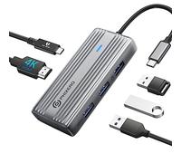 PHIXERO Adaptateur USB C Hub Multiport, 4K USB C Hub HDMI, 5 en 1 USB C Dongle avec HDMI 4K, 60 W PD Charge, USB 3.0, 2 ports USB 2.0, pour MacBook Pro/Air, iPad Pro, USB C Ordinateur portable
