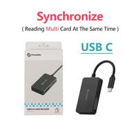 PHIXERO-Lecteur de carte mémoire multi USB 3.0,2TB,4 en 1Micro SD TF CF MS,adaptateur Type C Microsd Stick Switch pour caméra PC - Type Synchronize (USB C)