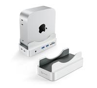 Phixero Station d'accueil Mac mini M4 avec boîtier SSD NVMe, hub de support en aluminium 6 en 1, USB-A 10 Gbit/s, lecteur SD/TF, design peu encombrant.