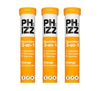 Phizz Electrolytes, Multivitamines & Comprimés d'hydratation - 60 comprimés de réhydratation effervescents - 18 vitamines et minéraux, vitamine C, végane, végétarien et hypocalorique (Orange)